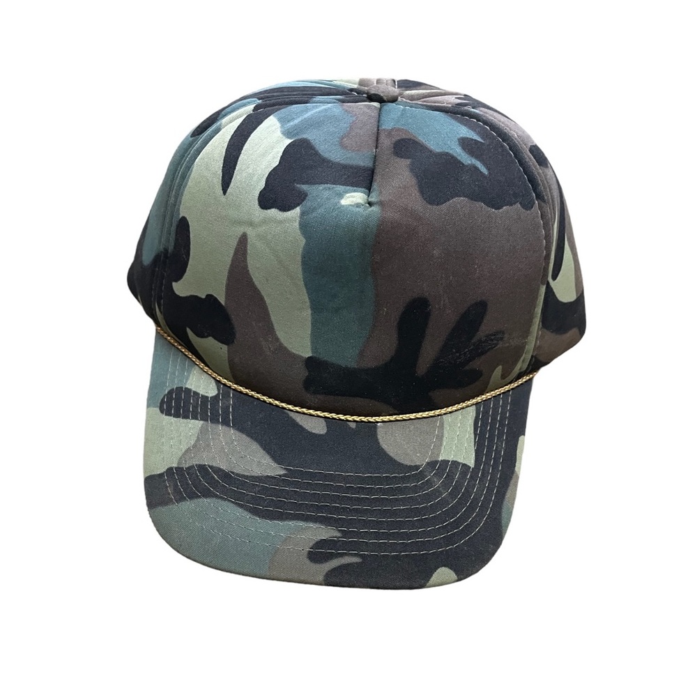 Vinatge Cobra Caps Vintage Camo Snap Back Rope Hat GUC